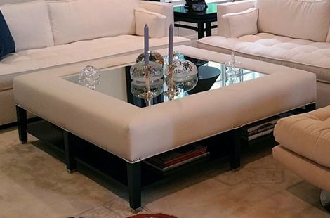 cocktail ottoman with tray